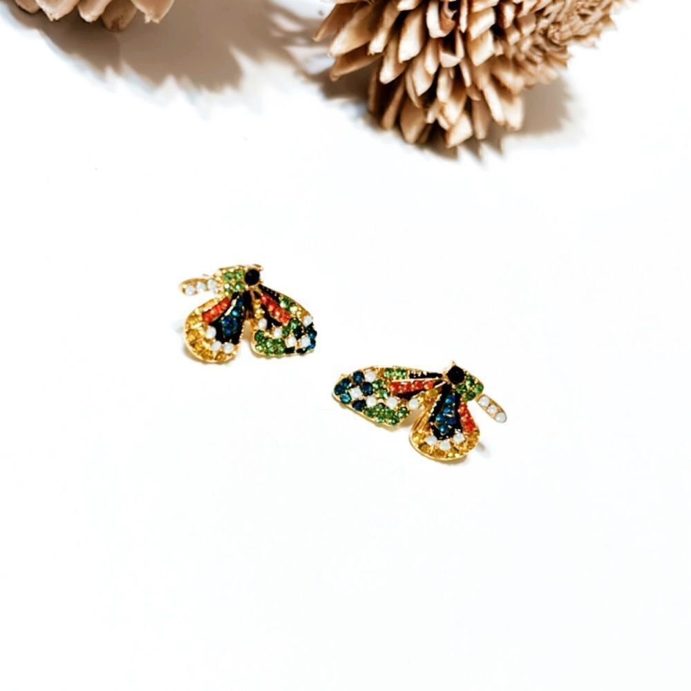 Butterfly stud earrings M132 - Picture 5 of 7